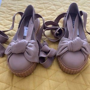 Fenty x Puma Leather Bow Accent Mules (never worn)